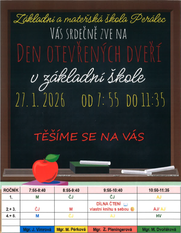 Den otevřených dveří ZŠ Perálec